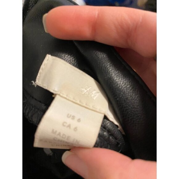 H&M Pant Women's Size 6 Black Belt Loop With Pockets High Waist Breathable - Picture 4 of 4